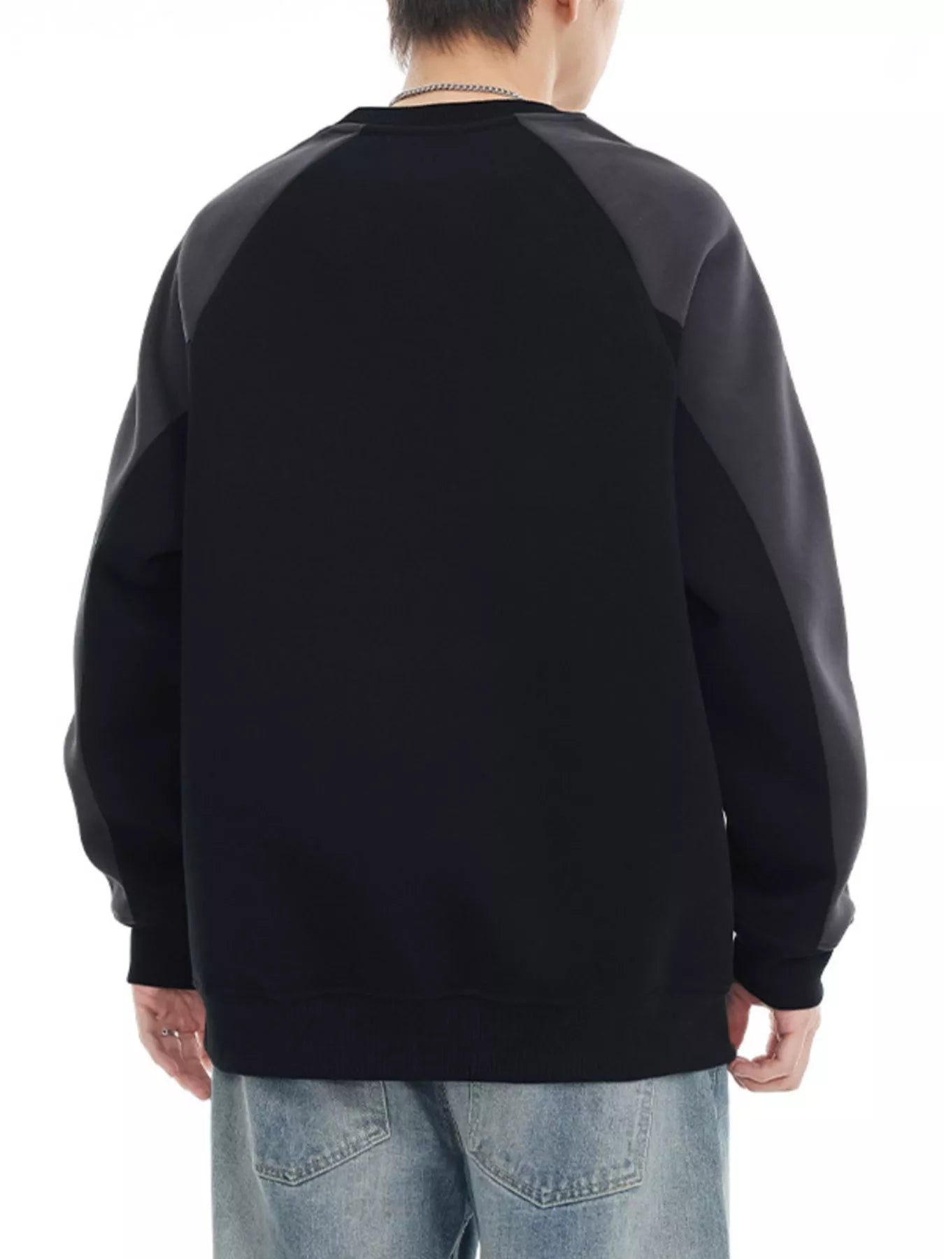 Men's Plus Size Contrast Raglan Sleeve Casual Sweatshirt - Farnelli