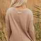 Blake Waffle Textured Tunic Henley Top with Slits - Farnelli