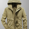 Men's Plus Size Casual Hooded Lightweight Jacket - Khaki