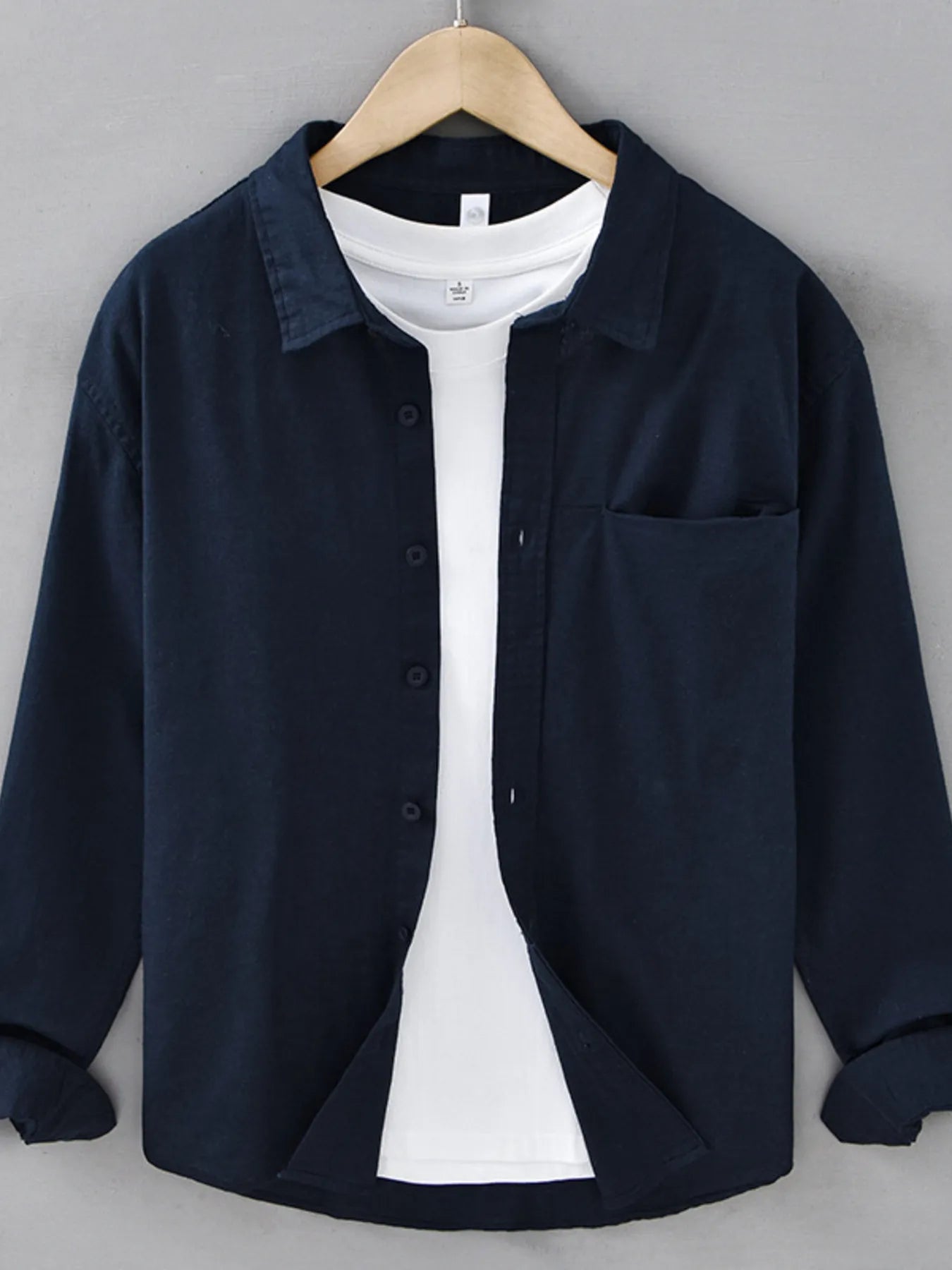Men's Plus Size Button Up Long Sleeve Shirt - Farnelli
