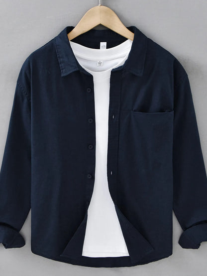 Men's Plus Size Button Up Long Sleeve Shirt - Farnelli