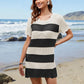 Openwork Round Neck Short Sleeve Cover-UP - Farnelli