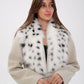 Genuine Arctic Fox Virgin Wool Wrap Coat