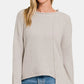 Zenana Asymmetric Hem Drop Shoulder Sweater - Farnelli
