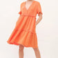 And The Why Washed Frayed Detail Tiered Dress - Farnelli