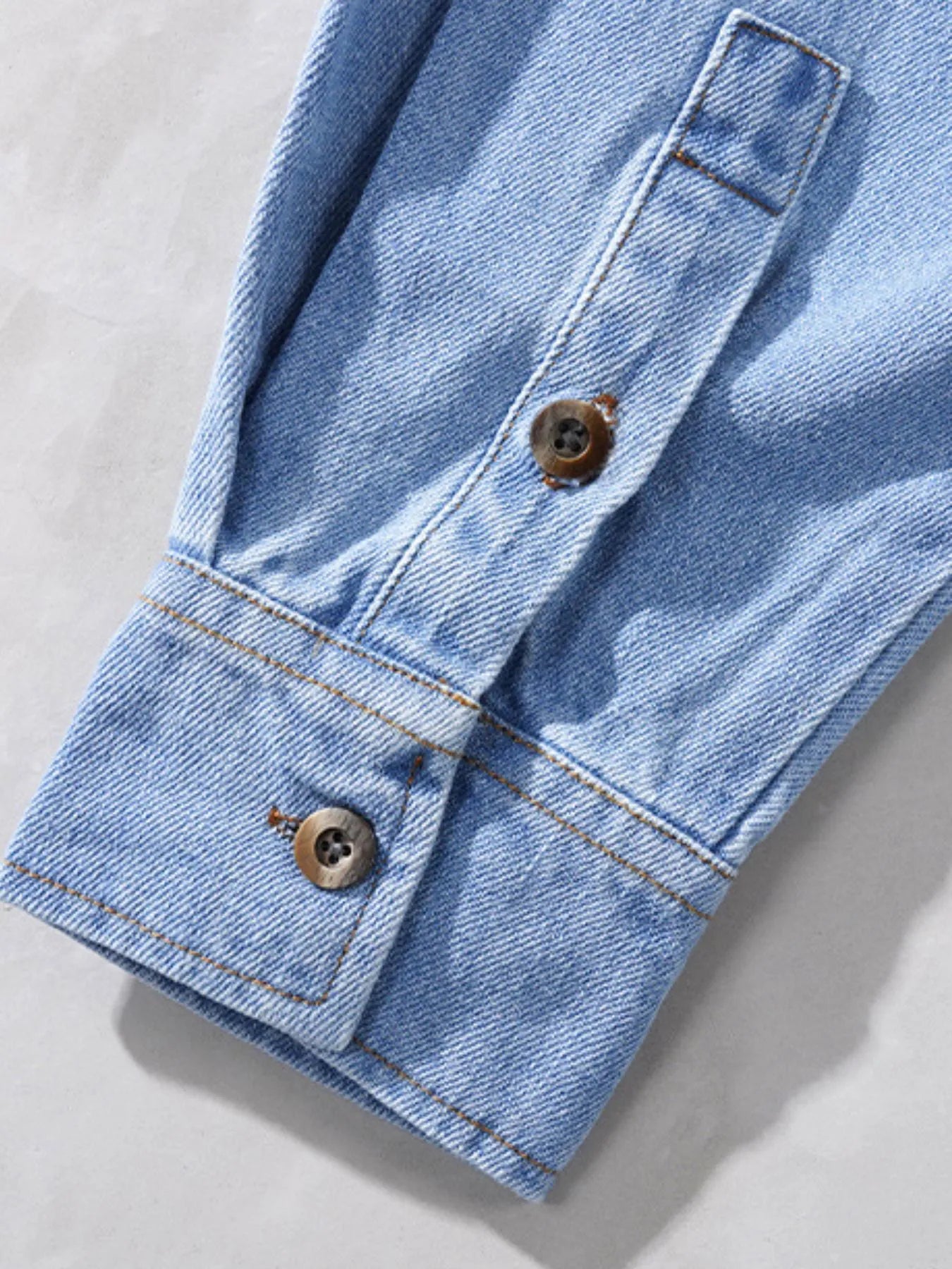 Men's Plus Size Button Up Long Sleeve Denim Shirt - Farnelli