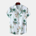 Men's Plus Size Printed Short Sleeve Button-Up Summer Shirt - Farnelli