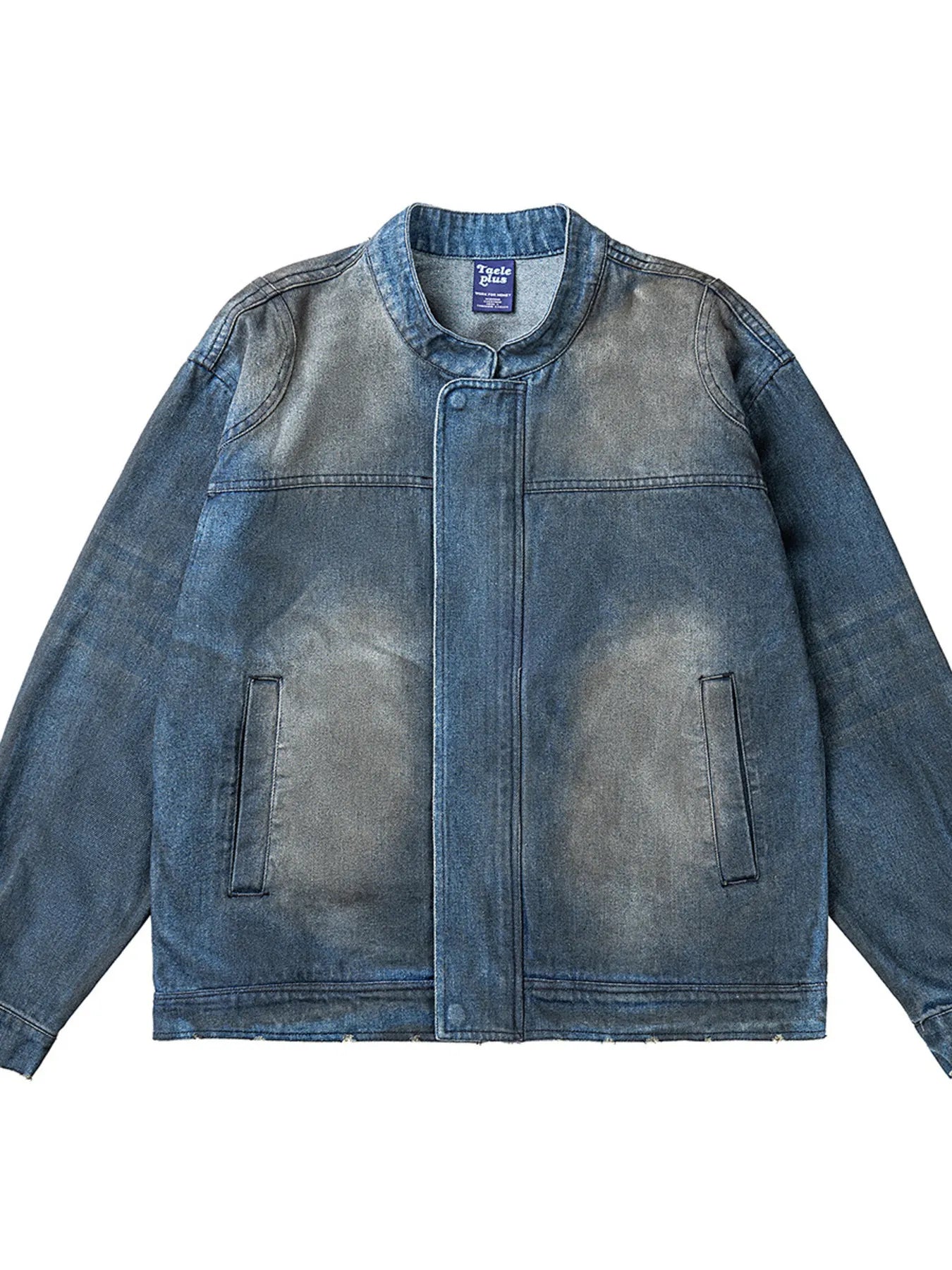 Men's Washed Denim Bomber Jacket - Farnelli
