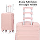 HouseOfZazla 3-piece spinner wheel luggage set with combination locks in assorted sizes