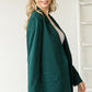 First Love Full Size Open Front Long Sleeve Blazer with Pockets - Farnelli