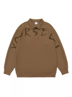 Men's Plus Size Letter Print Polo Collar Sweatshirt - Farnelli