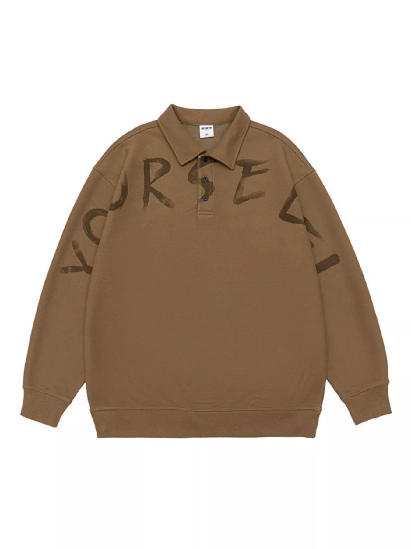 Men's Plus Size Letter Print Polo Collar Sweatshirt - Farnelli