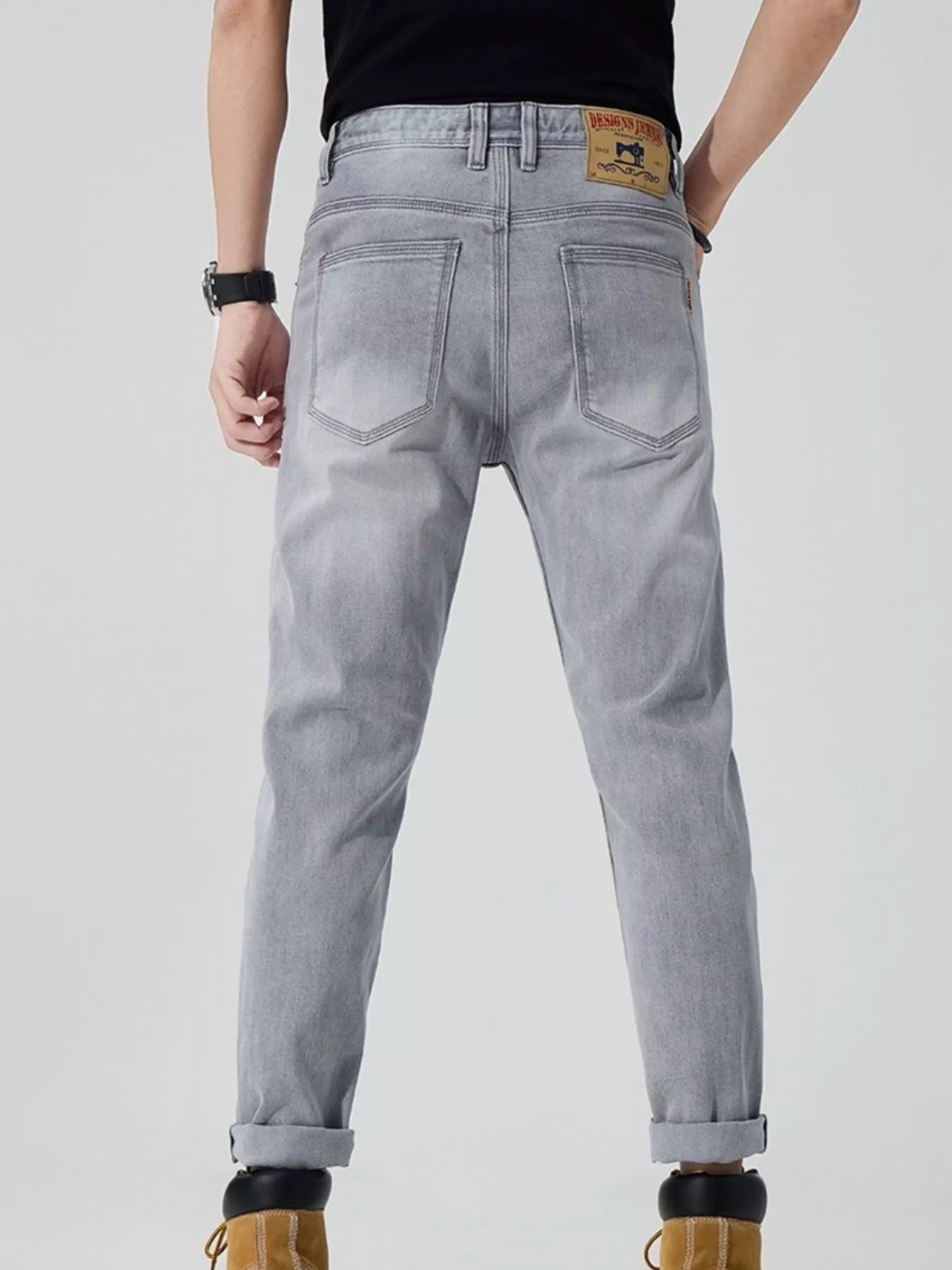 Men's Washed Straight Fit Jeans - Farnelli