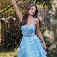 Juliet JT917A Dress Embroidered Lace with Corset Bodice Cocktail Dress