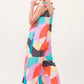 And The Why Tied Shoulder Straps Wide-Leg Geo Print Jumpsuit - Farnelli
