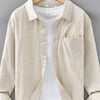 Men's Plus Size Button Up Long Sleeve Shirt - Raw Hemp Color