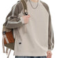 Men's Plus Size Contrast Raglan Sleeve Casual Sweatshirt - Farnelli