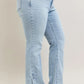 Judy Blue Full Size Tummy Control Vintage Wash Side Slit Slim Boot Jeans Plus Size - Farnelli