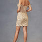 Juliet JT919L Dress Fitted Off Shoulder Sequin Sweetheart Bodice
