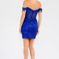 Juliet JT919L Dress Fitted Off Shoulder Sequin Sweetheart Bodice