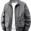 Men's Plus Size Casual Lightweight Bomber Jacket - Grey
