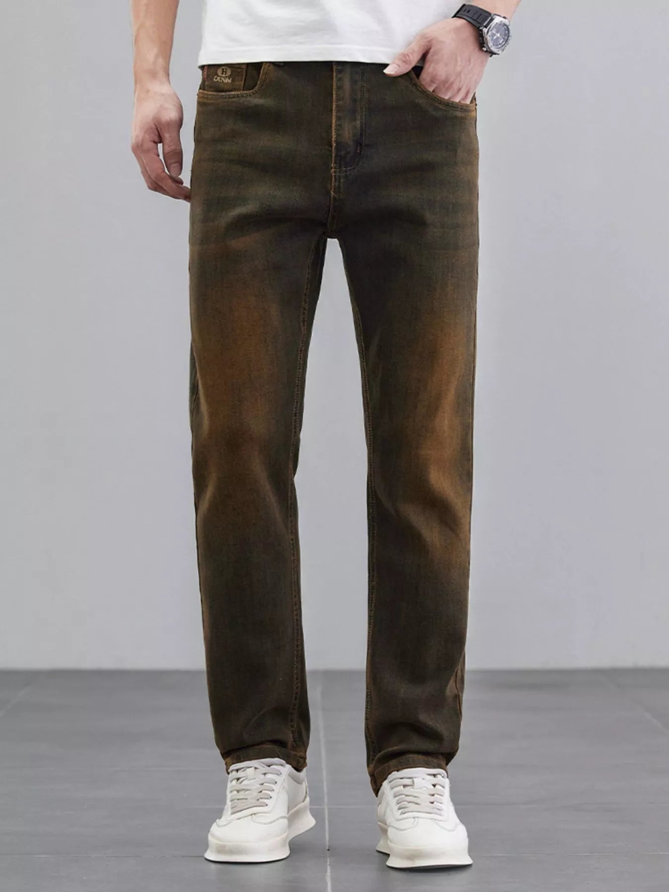 Men's Washed Straight Leg Fit Jeans - Farnelli