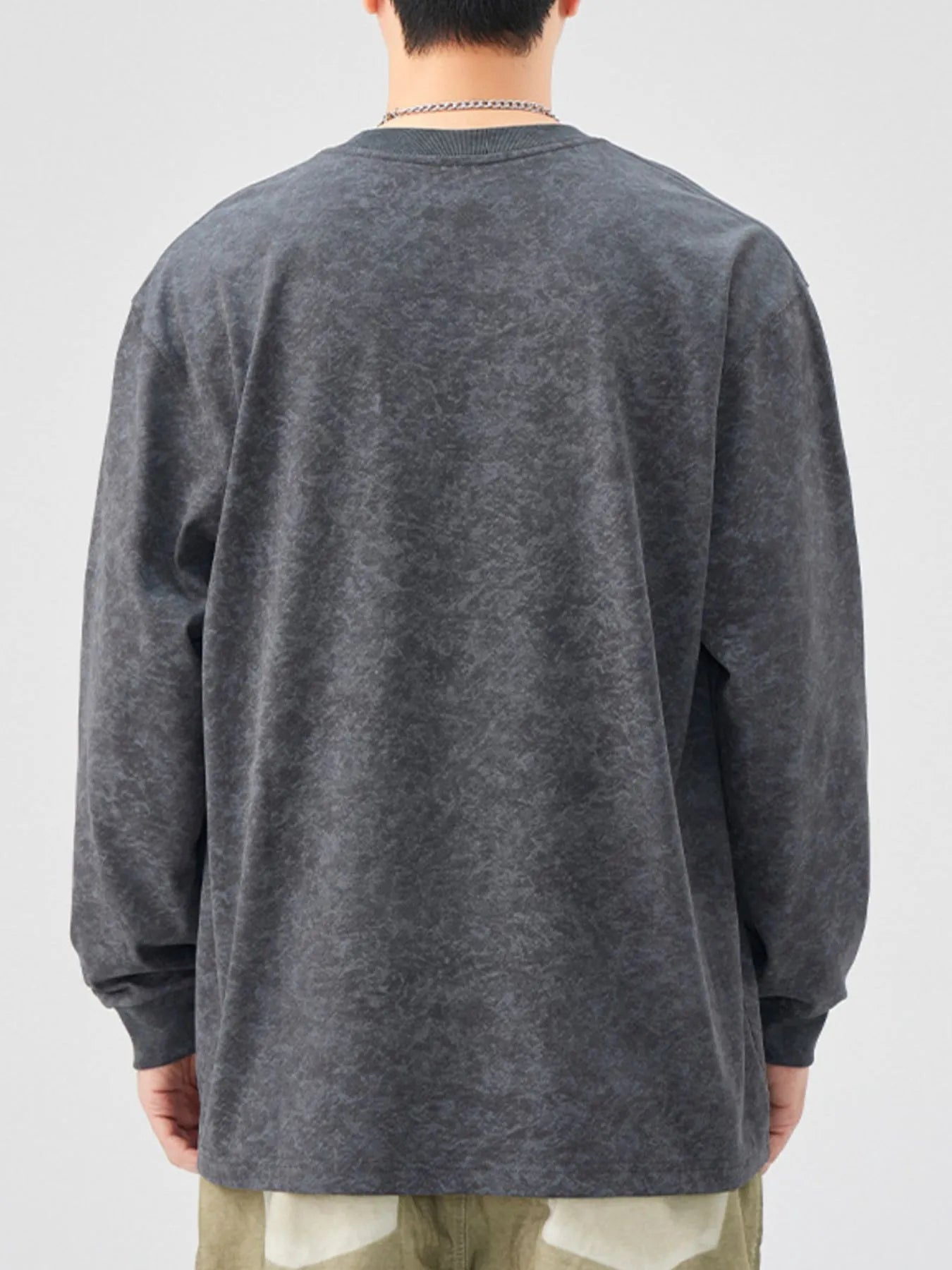 Men's Plus Size Graphic Round Neck Long Sleeve T-Shirt - Farnelli