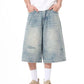Men's Plus Size Distressed Washed Demin Shorts - Farnelli