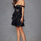 Juliet JT920K Dress Short Tulle Sequin A-Line Cocktail Dress