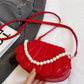 Shell-Shaped Pearl Decor Crossbody Bag - Farnelli