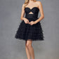 Juliet JT921H Dress Strapless Tulle Ruffles Cocktail Gown