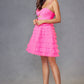 Juliet JT921H Dress Strapless Tulle Ruffles Cocktail Gown