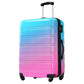 HouseOfZazla gradient color hardshell luggage set with spinner wheels and TSA lock in light blue or purple