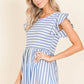 BOMBOM Striped Round Neck Blouse - Farnelli