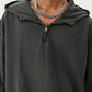 Men's Washed Quarter-Zip Hoodie with Kangaroo Pocket - Farnelli