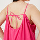 Double Take Full Size Ruffle Trim Tie Back Cami Jumpsuit with Pockets - Farnelli