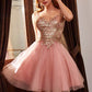 Cinderella Divine 9239 Short Poofy Layered A-Line Gown Tulle Skirt