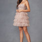 Juliet JT923S Dress Leaf Lace Corset with Ruffle Tulle Skirt