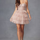Juliet JT923S Dress Leaf Lace Corset with Ruffle Tulle Skirt