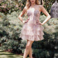 Juliet JT923S Dress Leaf Lace Corset with Ruffle Tulle Skirt