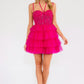 Juliet JT923S Dress Leaf Lace Corset with Ruffle Tulle Skirt