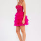 Juliet JT923S Dress Leaf Lace Corset with Ruffle Tulle Skirt
