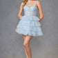 Juliet JT923S Dress Leaf Lace Corset with Ruffle Tulle Skirt