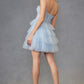 Juliet JT923S Dress Leaf Lace Corset with Ruffle Tulle Skirt