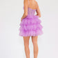 Juliet JT923S Dress Leaf Lace Corset with Ruffle Tulle Skirt