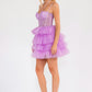 Juliet JT923S Dress Leaf Lace Corset with Ruffle Tulle Skirt