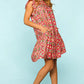 Haptics Full Size Ruffled Printed Dress with Side Pockets - Farnelli