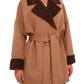 Sandro Cashmere Blend Overcoat in Camel