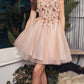 Ladivine 9245 Short A-Line Homecoming Dress with Floral Details