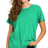 Zenana Washed Short Sleeve T-Shirt - K GREEN
